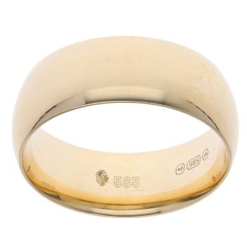 14ct Yellow Gold Plain 8mm Wedding Band