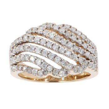 9ct Yellow Gold 0.75ct Brilliant Cut Diamond Fancy Ring