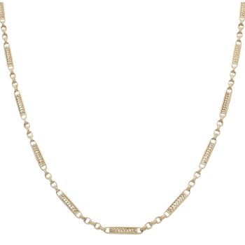 9ct Yellow Gold Patterned Fancy Bar Chain 20"
