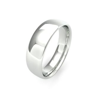 18ct White Gold 6mm Slight Court Wedding Band