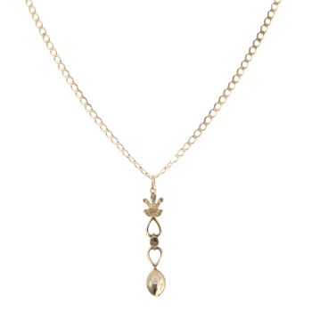 9ct Yellow Gold Love Spoon Pendant And Chain 20"