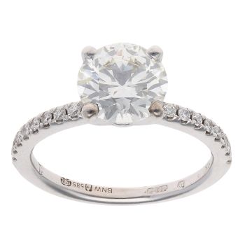 14ct White Gold 1.75ct Brilliant Cut Diamond Solitaire Ring