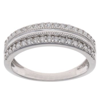 9ct White Gold 0.33ct Brilliant Cut Diamond Fancy Ring