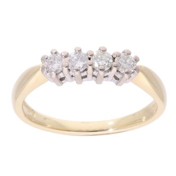 18ct Yellow Gold 0.33ct Diamond Four Stone Ring