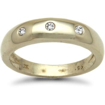 9 Carat Yellow Gold 9pts Invisible Set Diamond Trilogy Ring