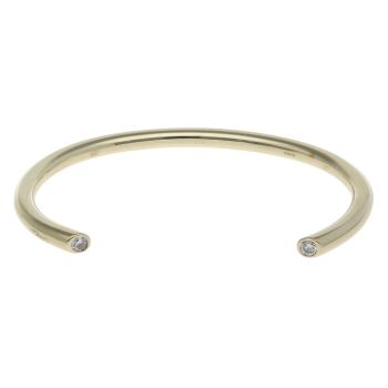 9ct Yellow Gold 0.15ct Brilliant Cut Diamond Torque Bangle