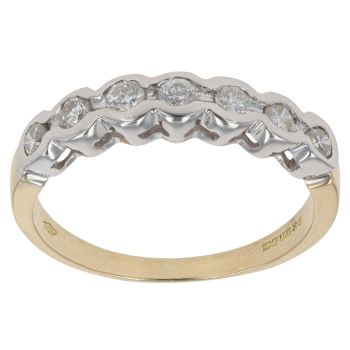 18ct Yellow Gold 0.35ct Brilliant Cut Diamond Half Eternity Ring