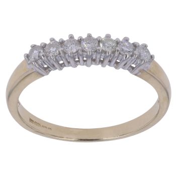 9ct Yellow Gold 0.25ct Brilliant Cut Diamond Half Eternity Ring