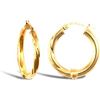 9ct Yellow Gold Half Twist Hoop Earrings