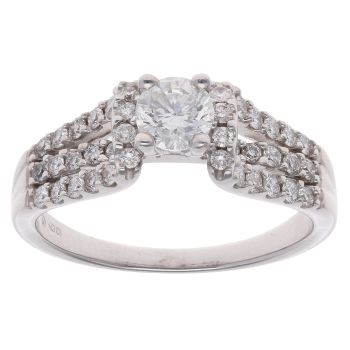 18ct White Gold 1.00ct Brilliant Cut Diamond Solitaire Ring