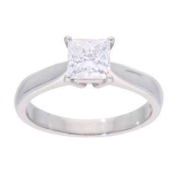 Platinum 1.04ct Diamond Princess Cut Solitaire Ring