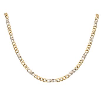 9ct Yellow And White Gold Fancy Chain 16"