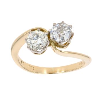 18ct Yellow Gold 1.00ct Brilliant Cut Diamond Twist Ring