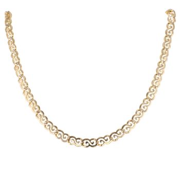 9ct Yellow Gold Swirl Link Fancy Chain 18"