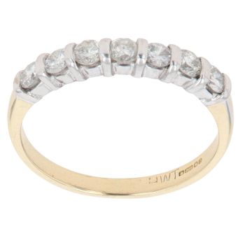 18ct Yellow Gold 0.50ct Diamond Half Eternity Ring