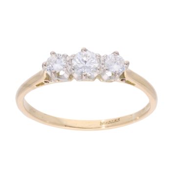 9ct Yellow Gold 0.35ct Diamond Trilogy Ring