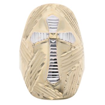 14ct Yellow And White Gold Fancy Cross Ring