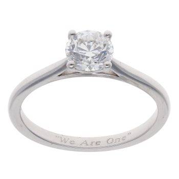Platinum 0.91ct Brilliant Cut Diamond Solitaire Ring