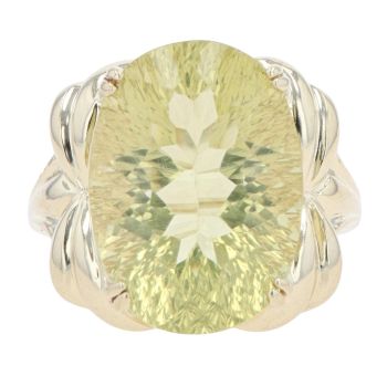 9ct Yellow Gold Prasiolite Single Stone Ring
