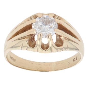 9ct Yellow Gold 1.00ct Diamond Signet Ring