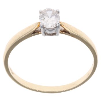 18ct Yellow Gold 0.54ct Oval Cut Diamond Solitaire Ring