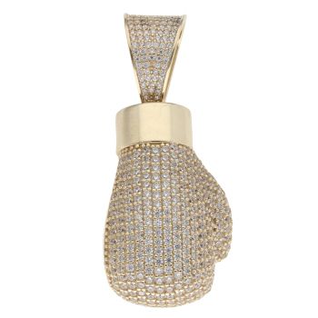 9ct Yellow Gold Cubic Zirconia Boxing Glove Pendant