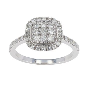 9ct White Gold 0.63ct Diamond Cluster Ring by Anya Belle