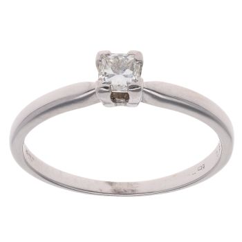 18ct White Gold 0.33ct Princess Cut Diamond Solitaire Ring