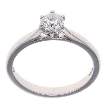 Platinum 0.56ct Brilliant Cut Diamond Solitaire Ring