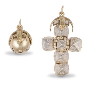 9ct Yellow Gold Masonic Ball - Silver Interior