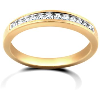 9 Carat Yellow Gold 25pts Channel Set Diamond Half Eternity Ring