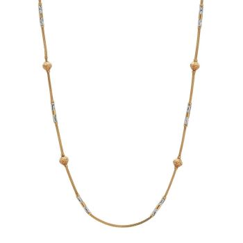 22ct Yellow Gold Rhodium Bead Necklace for Daily Wear