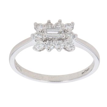 9ct White Gold 0.50ct Diamond Cluster Ring