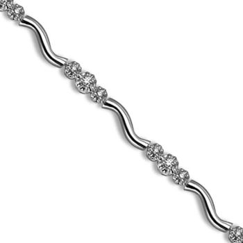 9ct White Gold 0.52ct Diamond Wave Bracelet