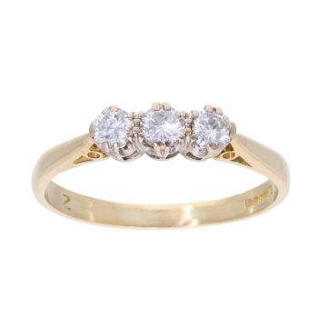 18ct Yellow Gold 0.33ct Diamond Trilogy Ring