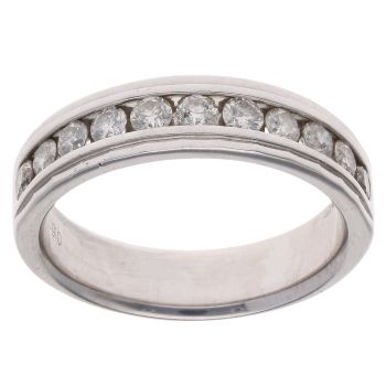 18ct White Gold 0.50ct Brilliant Cut Diamond Half Eternity Ring