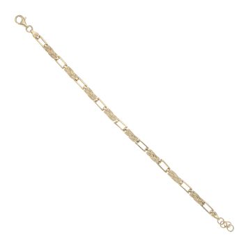 9ct Yellow Gold Fancy Bracelet 7.5"