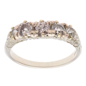 9ct Yellow Gold 1.00ct Diamond Five Stone Ring