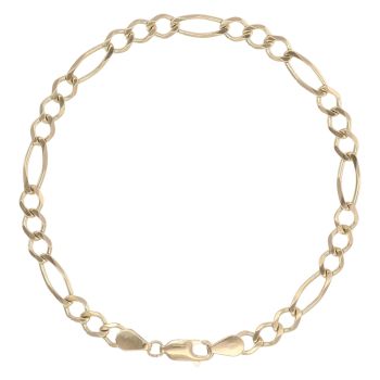 9ct Yellow Gold Figaro Bracelet 7"