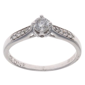 9ct White Gold 0.33ct Brilliant Cut Diamond Solitaire Ring
