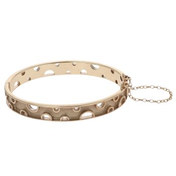 9ct Yellow Gold Patterned Hinged Bangle