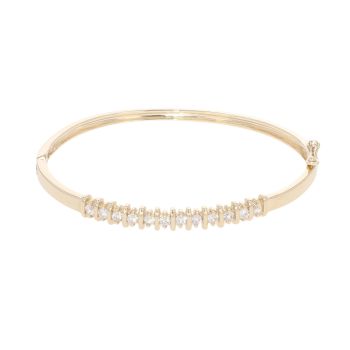 9ct Yellow Gold Cubic Zirconia Bangle
