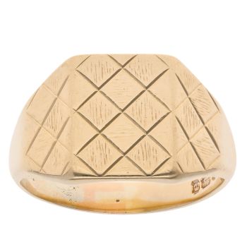 9ct Yellow Gold Patterned Signet Ring