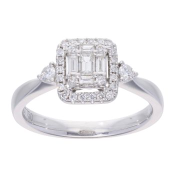 18ct White Gold 0.43ct Diamond Cluster Ring