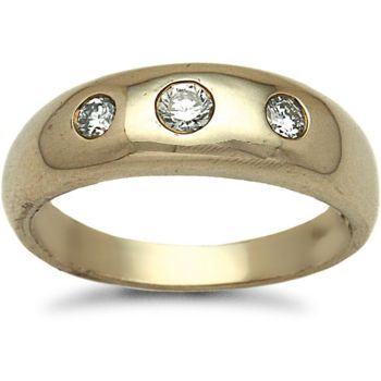 9 Carat Yellow Gold 34pts Invisible Set Diamond Trilogy Ring