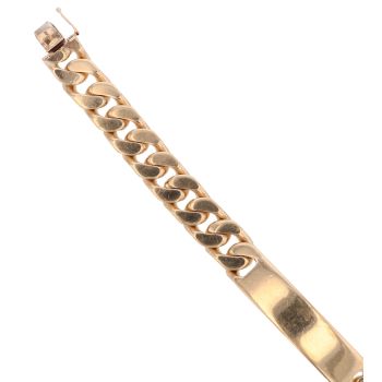9ct Yellow Gold ID Curb Bracelet 8"