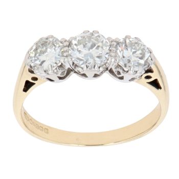 18ct Yellow Gold 1.15ct Brilliant Cut Diamond Trilogy Ring