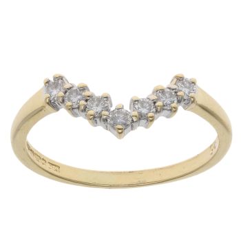 18ct Yellow Gold 0.25ct Brilliant Cut Diamond Wishbone Ring