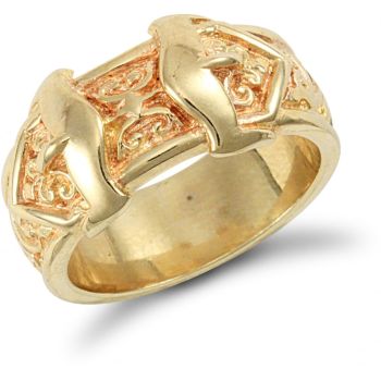 9ct Yellow Gold Double Buckle Ring