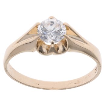 9ct Yellow Gold Cubic Zirconia Signet Ring